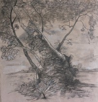Pencil on industrial plaster and plasterboard 34cm x34cm